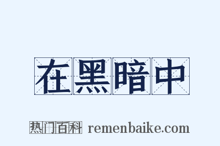 在黑暗中是什么意思的图片